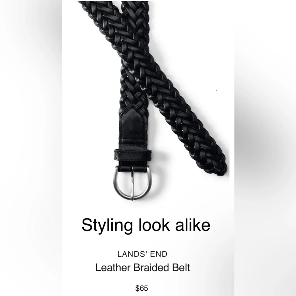 Braided Black Leather Belt with Silver Accents adjust to any of the woven links
